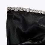 ZARA black satin ruched rhinestone jewel embellished trim top Photo 6