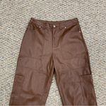 Avec Les Filles Avec Les Files High Rise Faux Leather Cargo Pants - Size 28 Photo 2