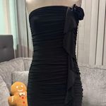 🌸AMTIOUS elegant strapless ruched dress ✨ Black Size M Photo 3