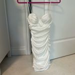 Oh Polly  Satin Ruched White Mini Dress Photo 4