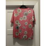 Daisy Sequin Top Women's Size Medium Pink Multicolor Floral Daisy Barbiecore Photo 3