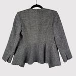 Max Mara Women Blazer Gray Tweed Full Zip Virgin Wool Silk Italian Jacket Size 2 Black Photo 2