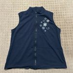 Vintage Collections ETC Womens Snowflake Vest Navy Blue Size Large L Holiday Photo 0
