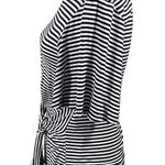Joseph Ribcoff Side Tie Top Black White Stripe Size 2 Flutter Sleeve Photo 1