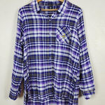 NFL Women's Vikings Flannel Shirt L Purple Gold Plaid Sleepwear Pajama Gameday Photo 0