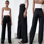 ZARA  Wide Leg High-Rise Raw Hem Jeans Photo 2