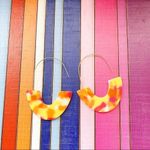 Crescent Orange & Yellow Tortoise Acrylic Earrings Yellow Photo 3