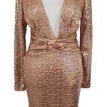 Charlotte Russe  Pink Sequin Bodycon Dress Size Small Sequin Cocktail Dress Photo 0
