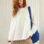 Free People NWOT  Hot Shot Oversized Hoodie ~ White ~ S~ 💟🤍 Photo 4