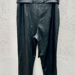 Commando vegan leather pleated ankle pants black size large women L Photo 3