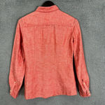 Banana Republic top women 2P orange chambray button up linen blend office career Photo 6