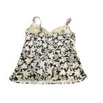 Lands' End  Women's Tankini Black & White Swim Top Floral size 14 NWOT Photo 3