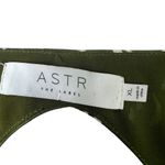 ASTR The Label Wrap Top Green XL Puff Sleeve V-Neck Cropped Satin Smocked Back Photo 1