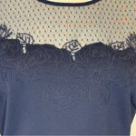 Guess  Los Angeles Navy Cap Sleeve Lace Illusion Sheath Dress Women’s Size 4 Photo 2