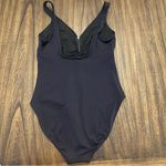 Ralph Lauren Black One-Piece Swimsuit with V-Neck and Zipper size 12 Photo 1