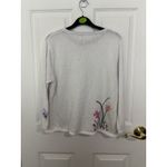 Vintage Butterfly Beaded Flower Embroidered Cardigan Size Small Grannycore White Photo 1