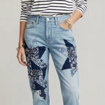 Ralph Lauren NEW Polo  The Avery Boyfriend Kipton Wash Patchwork Star Print Jean Photo 0
