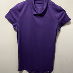 NWT Marc Cain collar soft short sleeve t purple sz‎ 4 Photo 0