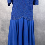 Laurence Kazar New York Womens Beaded Dress 1X Vintage Evening Gown Formal Photo 0