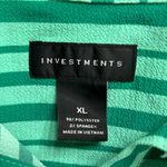 Investments  green striped blouse Photo 5