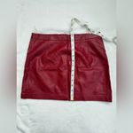 Vibrant faux leather n Red Mini Skirt with Zipper Photo 1