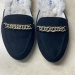Torrid  Black & Good Chain Fur Lined Suede Mules | Size 7 Wide Width NWOT Photo 2