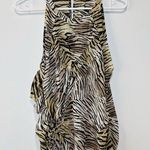 IRO  Animal Tiger Zebra Print Ruched Silk Tank Top - 2 Photo 0