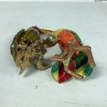 PARAKEET BEJEWELED TRINKET BOX WITH‎ AUSTRIAN CRYSTALS & figurine w/ glass body Gold Photo 6