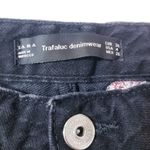 ZARA Relaxed Jeans Floral Embroidered High Rise Black Denim Photo 2