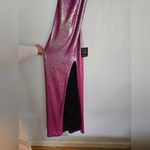 Lulus  Glam Diva Iridescent Hot Pink Sequin Lace-Up Maxi Dress Photo 3