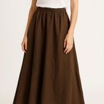 Match Point USA linen maxi skirt chocolate brown size S Photo 0