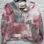 Peach Love California Tie Dye Sherpa Fleece Pullover Medium Photo 6