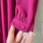 Lulus  Pink Magenta Long Sleeve Maxi Formal Bridesmaid Dress Womens XS Faux Wrap Photo 4