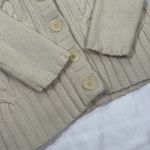 Gap Vintage  Wool Cashmere Cream Cable Knit Cardigan Button-Up‎ Sweater Womens M Photo 2