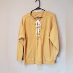 Aerie  Mustard Lace-Up Sweatshirt Photo 1