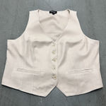 EXPRESS  Women's XL Tan Sleeveless Linen Blend Vest CorpCore Career Office Style Photo 0