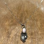 Sterling Silver Mother of Pearl Leaf 925  Necklace Photo 5