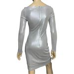 Ralph Lauren  Black Label Women’s 4 6 Metallic Shimmery Silver Fitted Dress Photo 4