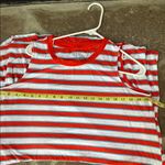 White Pink Tirquoise Blue Striped Knee Photo 5