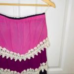 Miin Amethyst Ombré Tiered Crochet Lace Chiffon Strapless Dress S Pink Photo 9