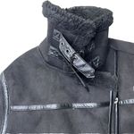 ZARA Women's Black Faux Suede/ Shearling-Lined Zippered Moto Jacket XXL 2XL Photo 10