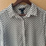 H&M Short Sleeve White Button Blouse w/ Black Dots Photo 1