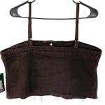 Wild Fable NEW  Denim Crop Top Brown Size Large Boho Adjustable Spaghetti Straps Photo 4