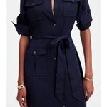 Madewell Utility Tie Waist Maxi Shirtdress Navy Belted Pockets Lyocell XXS NWT Photo 2