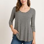 Anthropologie W5 Striped Hi-Lo Peplum-Back Exposed Zip Knit Top Photo 0