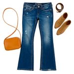 Rock Revival Noelle Bootcut Jeans Size 30 Distressed Embellished Y2K Flaws GUC Photo 2