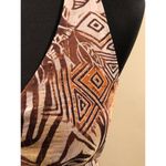 Cache Earthtone Silk Metallic Lined Halter Top Built In Bra Lined Hankey Hem$128 Photo 2