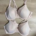 Maidenform  Comfort Devotion Full Coverage Lace Trim Bra Set of 2‎ 38D Sandshell Photo 0