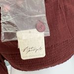 Free People NWT Brown Falling Flower Off Shoulder Ruffled Crop Top Small Photo 9