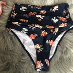 Cupshe NWT Peach & Floral Navy Bikini Set sz S Photo 3
